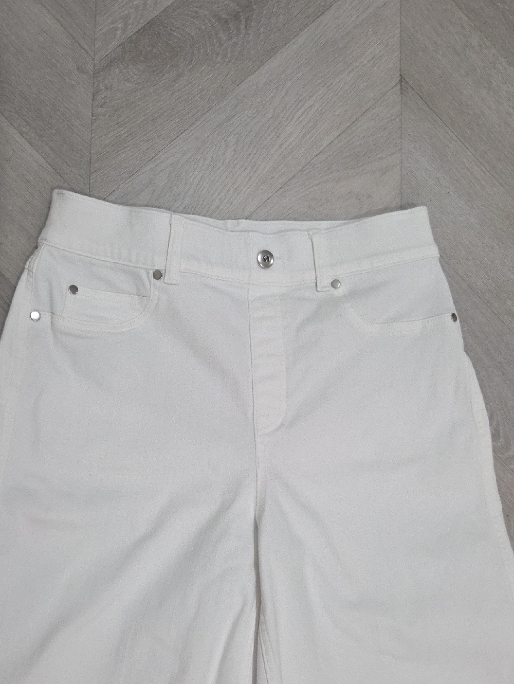 Spanx White Wide Leg High Rise Cropped Jeans, Medium - Picture 4 of 8